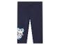 Donkerblauwe leggings voor kinderen met schattig kattenprint.