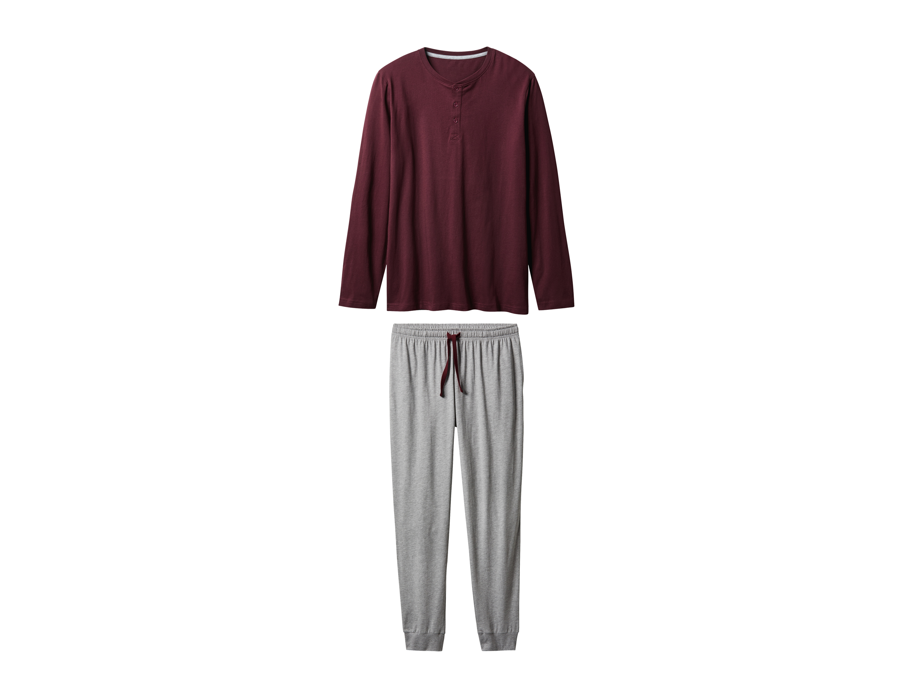 esmara Men Heren pyjama (Rood/grijs, M)