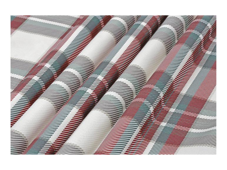 Tartanpatroon stof in rood, groenblauw en grijs