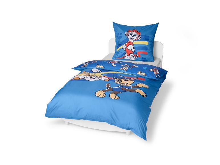 Blauw kinderbeddengoed met cartoonhondenprints
