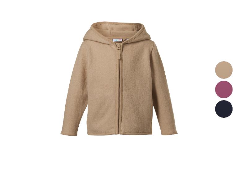 Hoodie met rits, verkrijgbaar in beige, paars en donkerblauw.