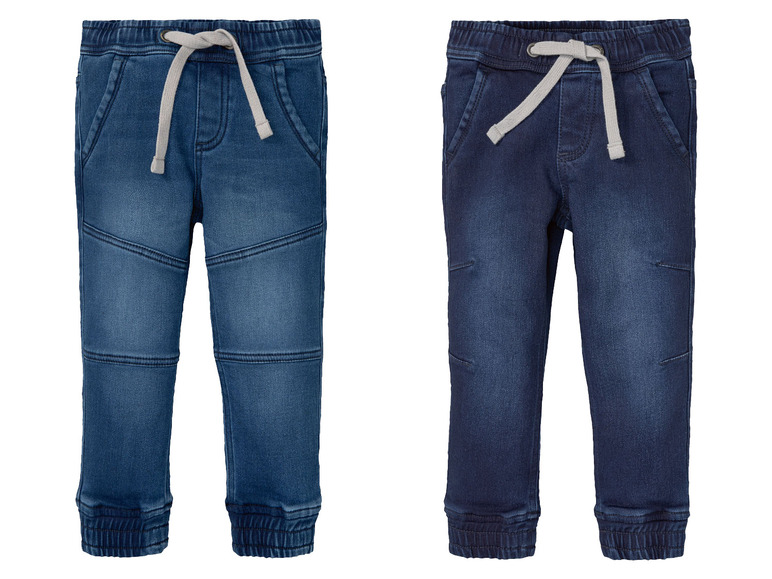 Ga naar volledige schermweergave: lupilu® Peuters jongens sweatdenim-jeans met boordjes - afbeelding 1