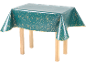 Tafelkleed met gouden sterren op turquoise achtergrond
