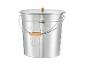 Metalen emmer met deksel en houten handvat, 15L inhoud.