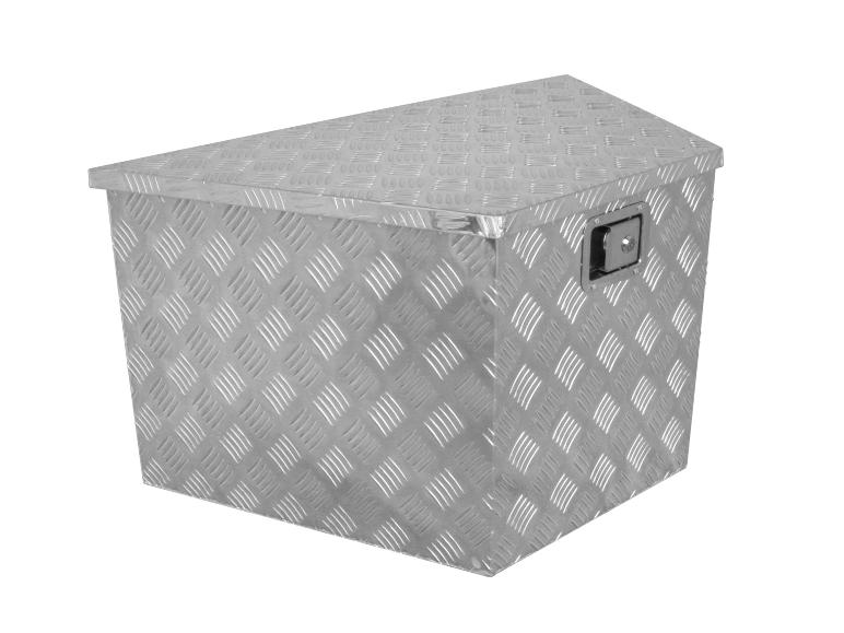 Metalen kist met antislip oppervlak.