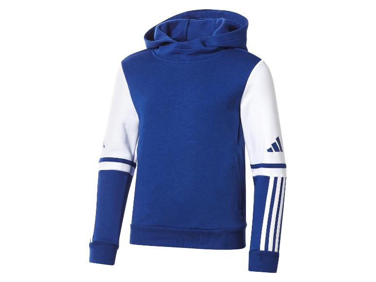 Adidas hoodie, blauw en wit.
