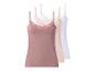Dames hemdjes met kant in roze, beige en wit