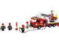 Bouwspeelgoed voor kinderen met een brandweerwagen en brandweerfiguren.