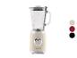 Crèmekleurige retro blender met glazen kan en drie kleuropties.