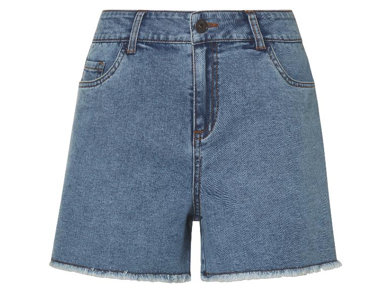 Trendy jeans shorts met rafelrand.