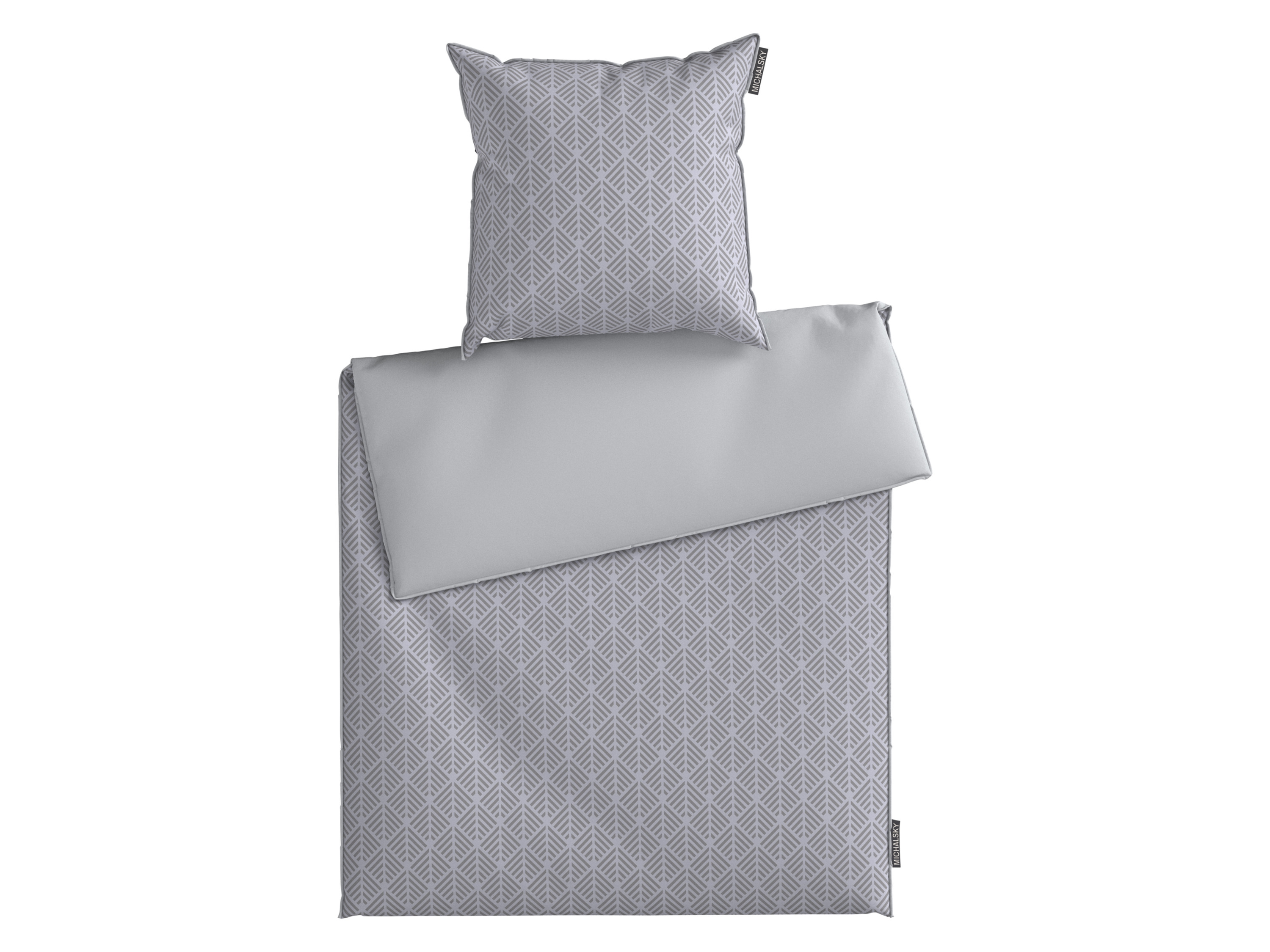Michalsky Satijnen dekbedovertrek 140 x 200 cm (Grijs) afbeelding