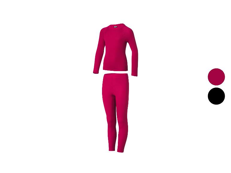 Fuchsia kinder thermokleding set met lange mouwen top en broek.