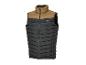 Een zwarte Parkside bodywarmer met een bruine bovenkant.