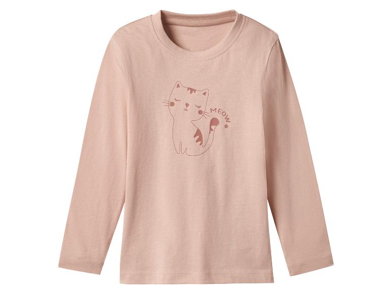 Lichtroze longsleeve met kattenprint.