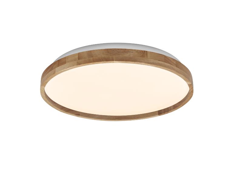 Plafondlamp met houten frame en witte diffuser