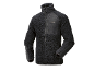 Zwart fleece vest met ritssluiting en borstzak.