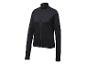 Zwart dames sportjack met rits en geribbelde textuur