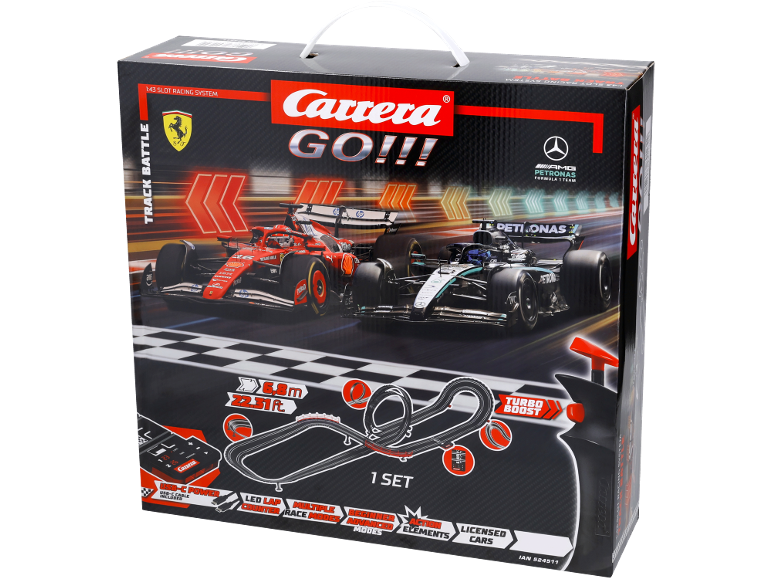 Racebaanset met twee gelicentieerde Formule 1-auto's
