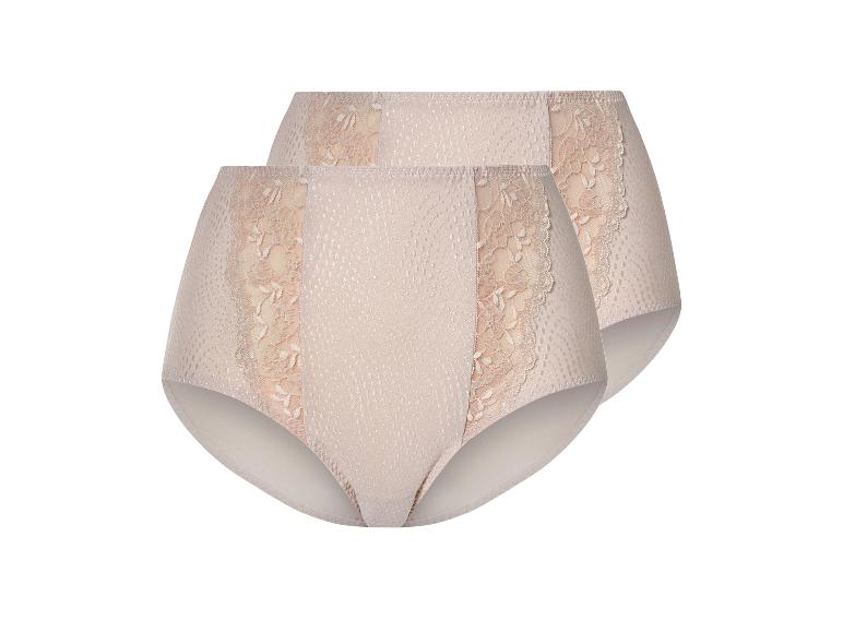 Twee beige onderbroeken met kant.