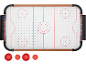 Tafelairhockey met twee pushers en twee pucks