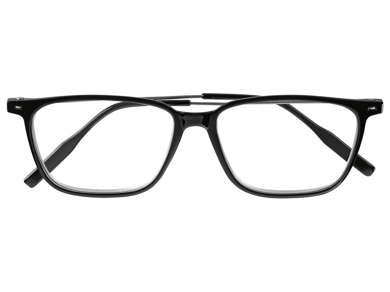 Een zwart montuur voor brillen met glazen.