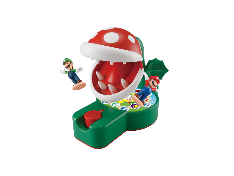 Bordspel met rode piranha plant en Mario en Luigi figuren