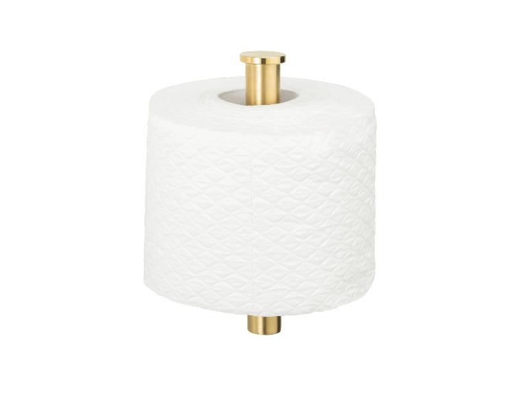 Gouden toiletpapierhouder.