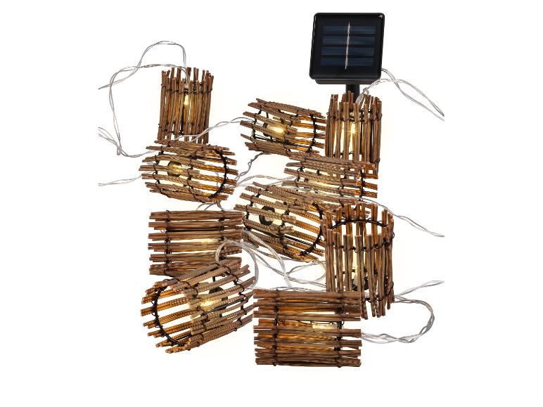 Solar LED lichtslinger met bamboe lantaarns