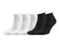 Set enkelsokken: 3 witte en 2 zwarte.