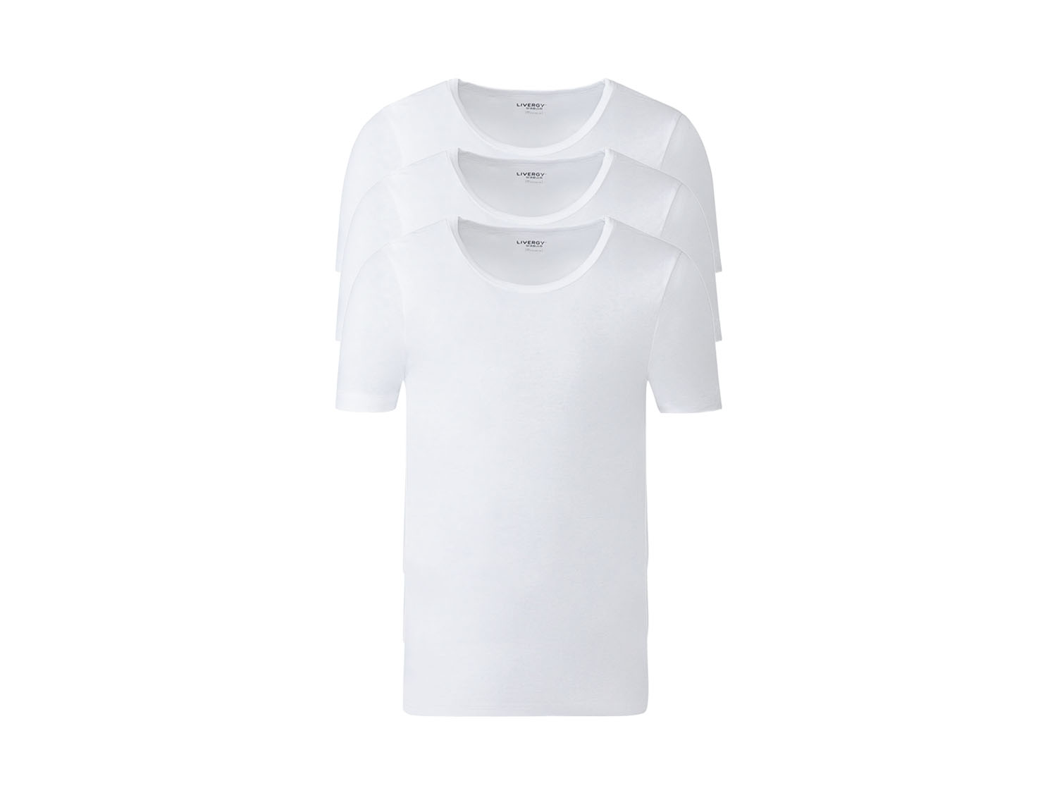 LIVERGY LIVERGY 3 heren T-shirts (Ronde hals, wit, XL)