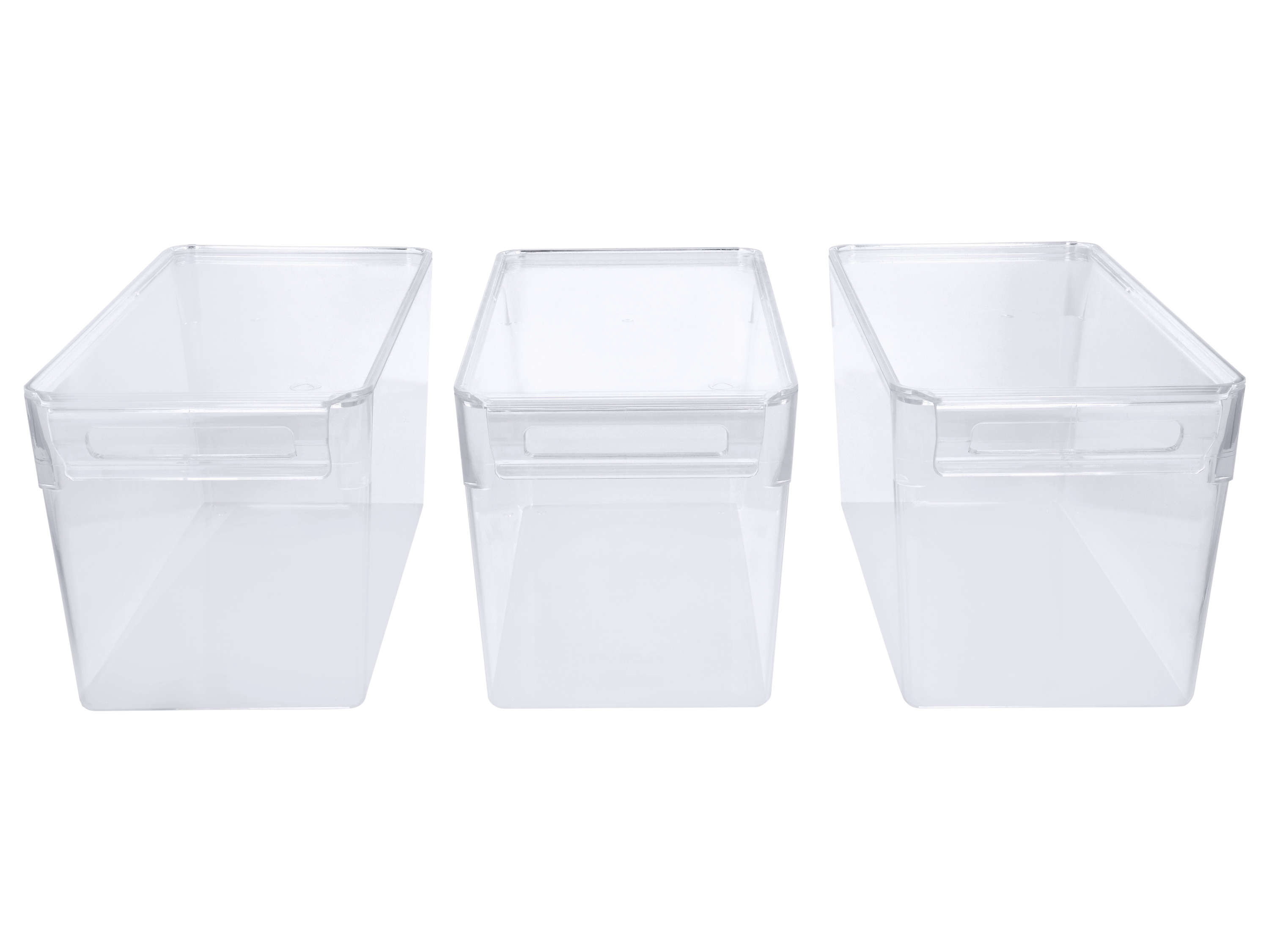 SILVERCREST Koelkastorganizers met deksel - 3 bakjes - 4,8 L