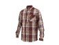 Herenoverhemd met lange mouwen in ruitpatroon, bruin en beige.