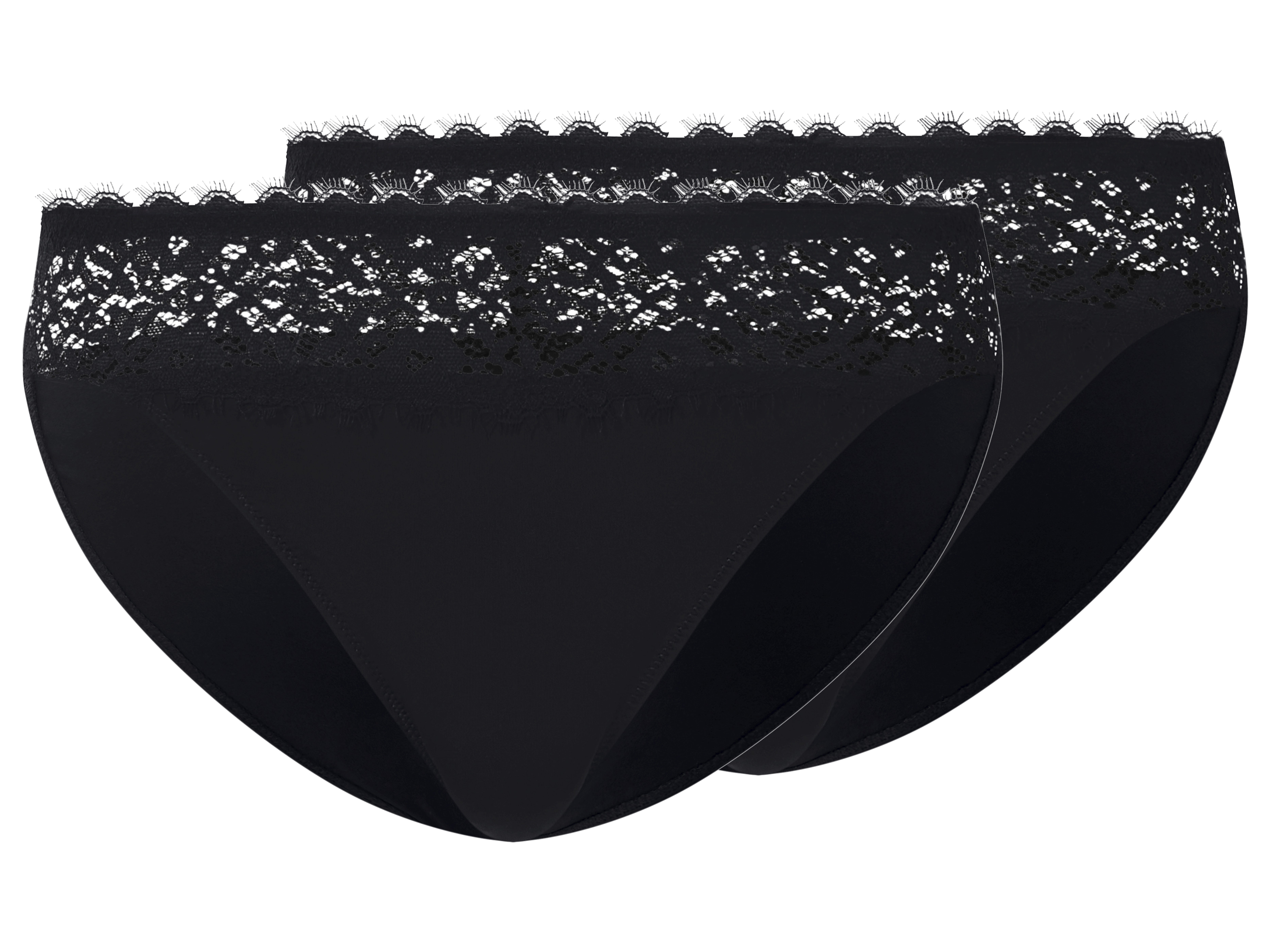 esmara Set van 2 dames slips (Zwart, M (40/42))