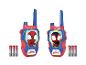 Twee Spider-Man-thema kinderwalkietalkies en batterijen.