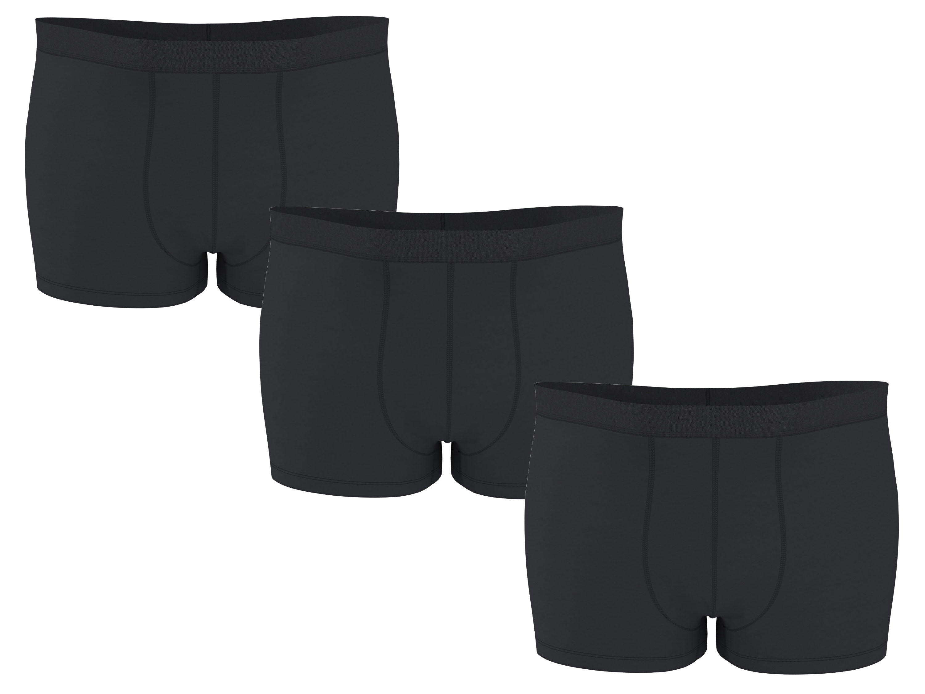 ESMARA MEN Set van 3 heren boxers, plus size (Zwart, XXL)