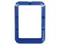 Blauw tabletframe met zuignappen voor bevestiging.