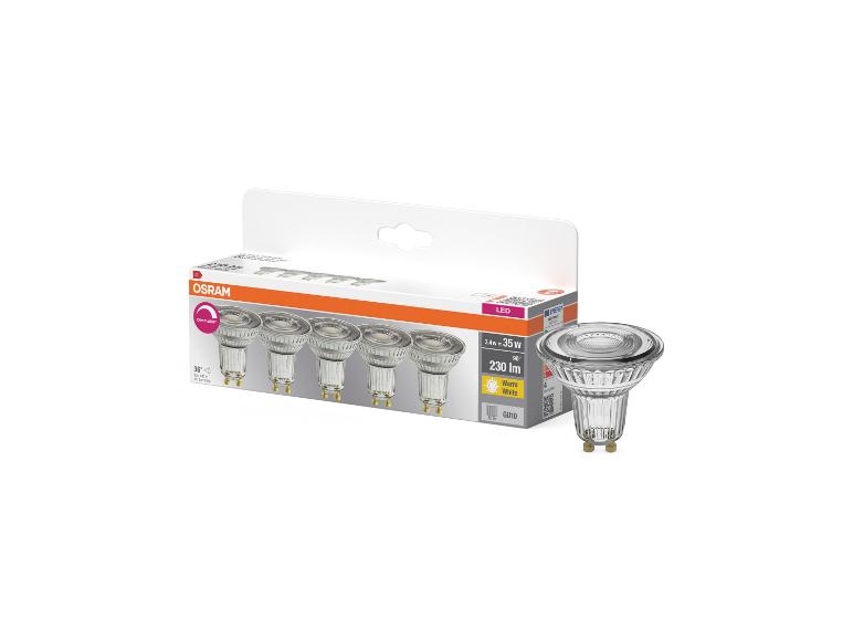 LED-lampen, 3.4W=35W, 230lm, warm wit, GU10, dimbaar, 36 graden