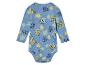 Een blauwe baby romper met Lion King print.