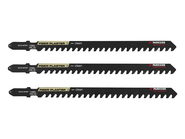 Drie Parkside zaagbladen voor gips en kunststof.