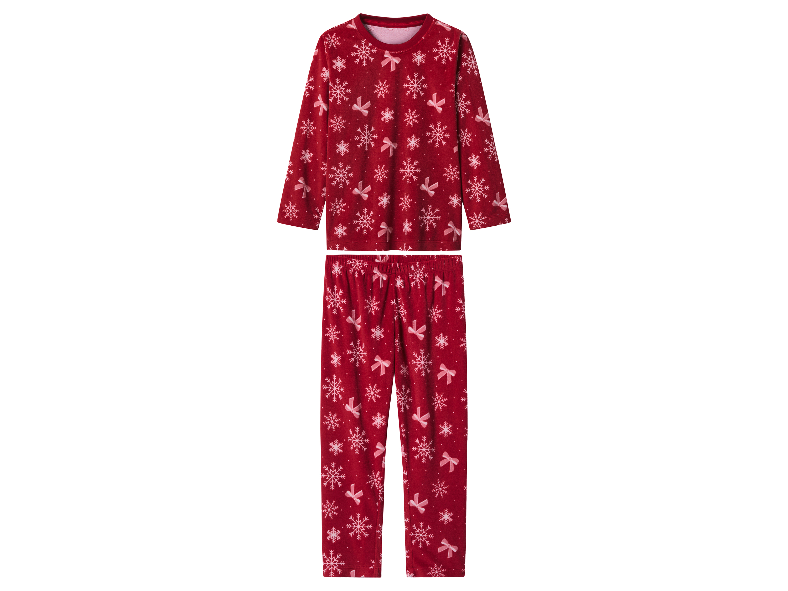 lupilu Velours kinder kerstpyjama (Rood, 98/104)