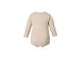 Beige romper met lange mouwen voor baby's, achteraanzicht.