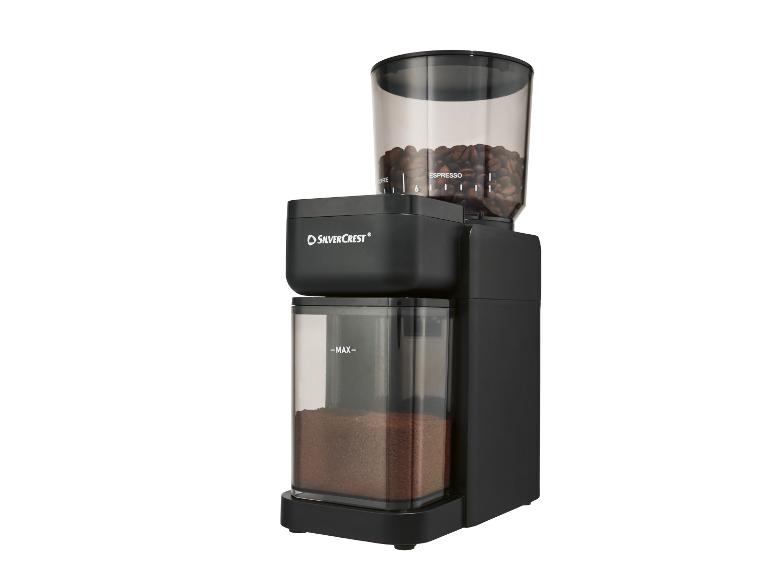 SilverCrest koffiemolen met transparante containers voor bonen en gemalen koffie
