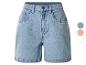 Dames high-waist denim shorts in lichtblauw, met kleuropties.