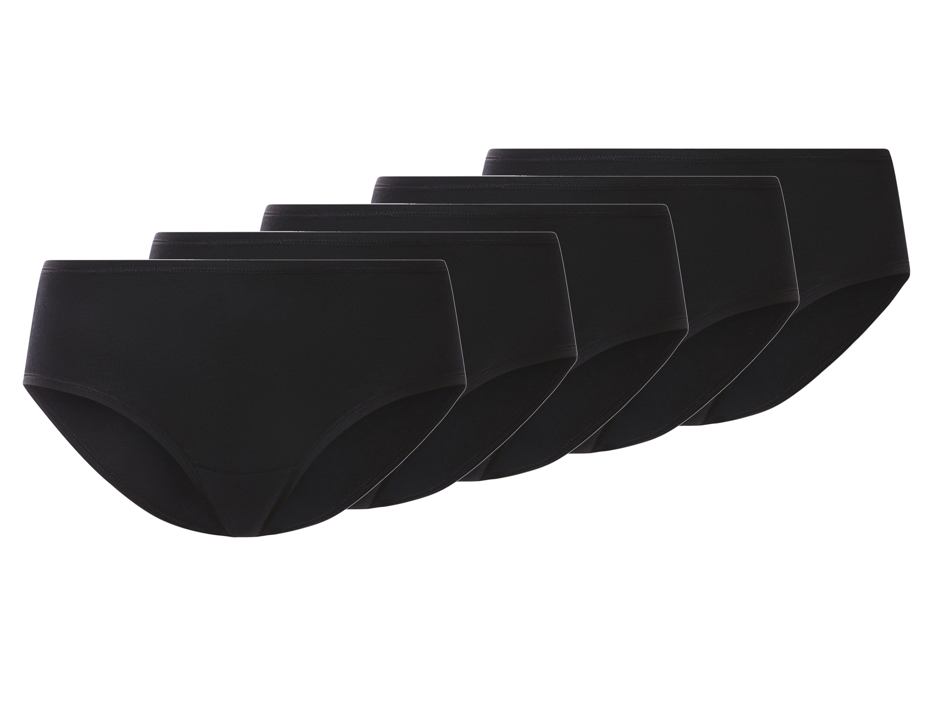 esmara Set van 5 dames hipsters (Zwart, XS (32/34))