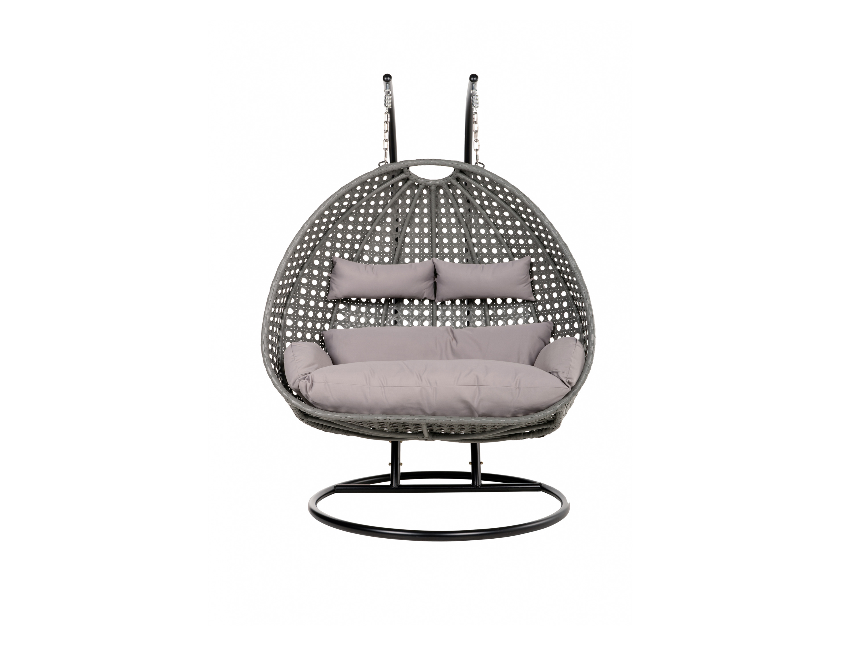 HOME DELUXE Hangstoel met frame Twin (Grijs)