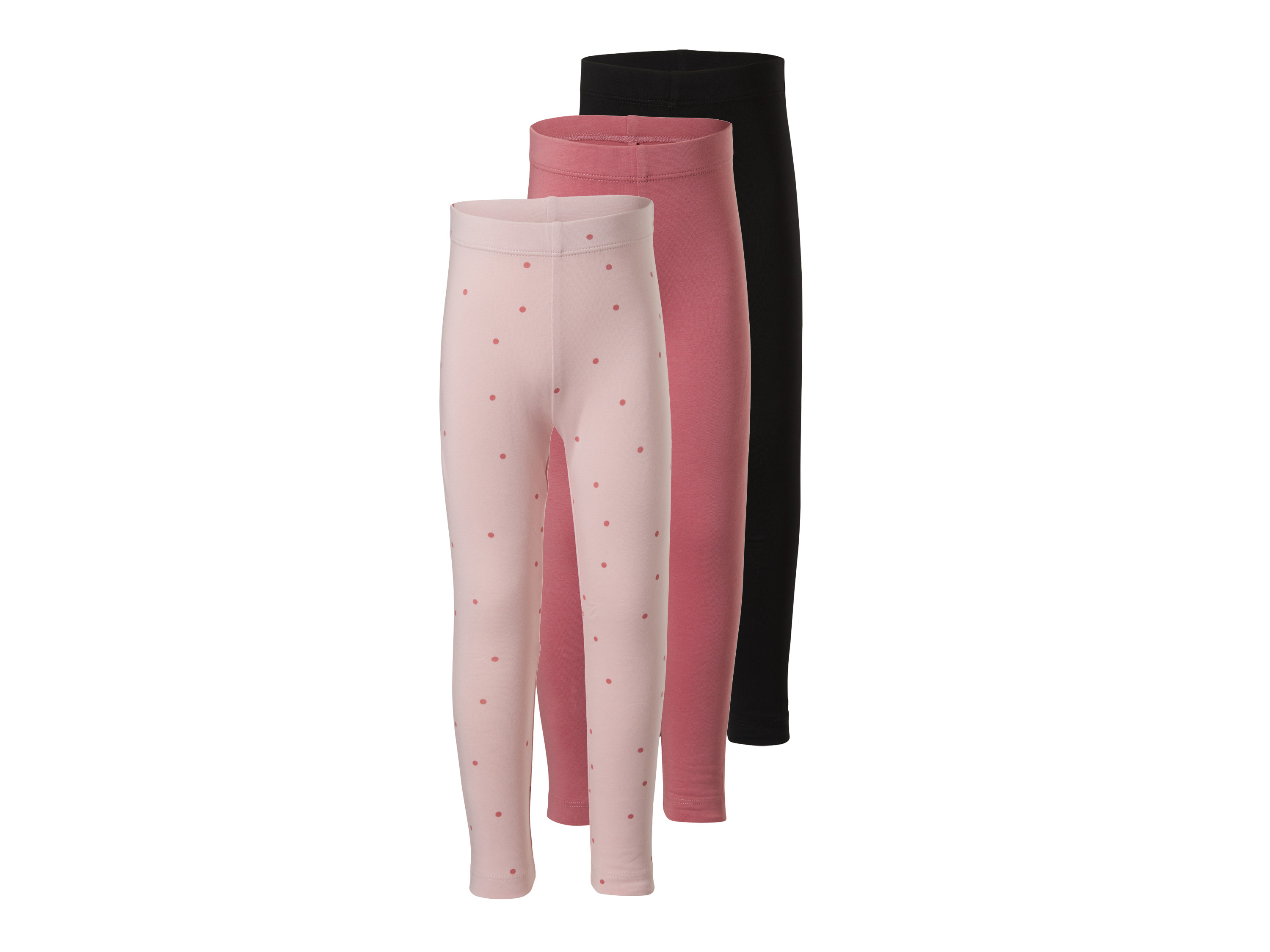 LUPILU Set van 3 kinder leggings (roze/roze/zwart, 98/104)
