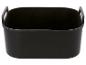 Zwarte rechthoekige opbergmand met handvatten