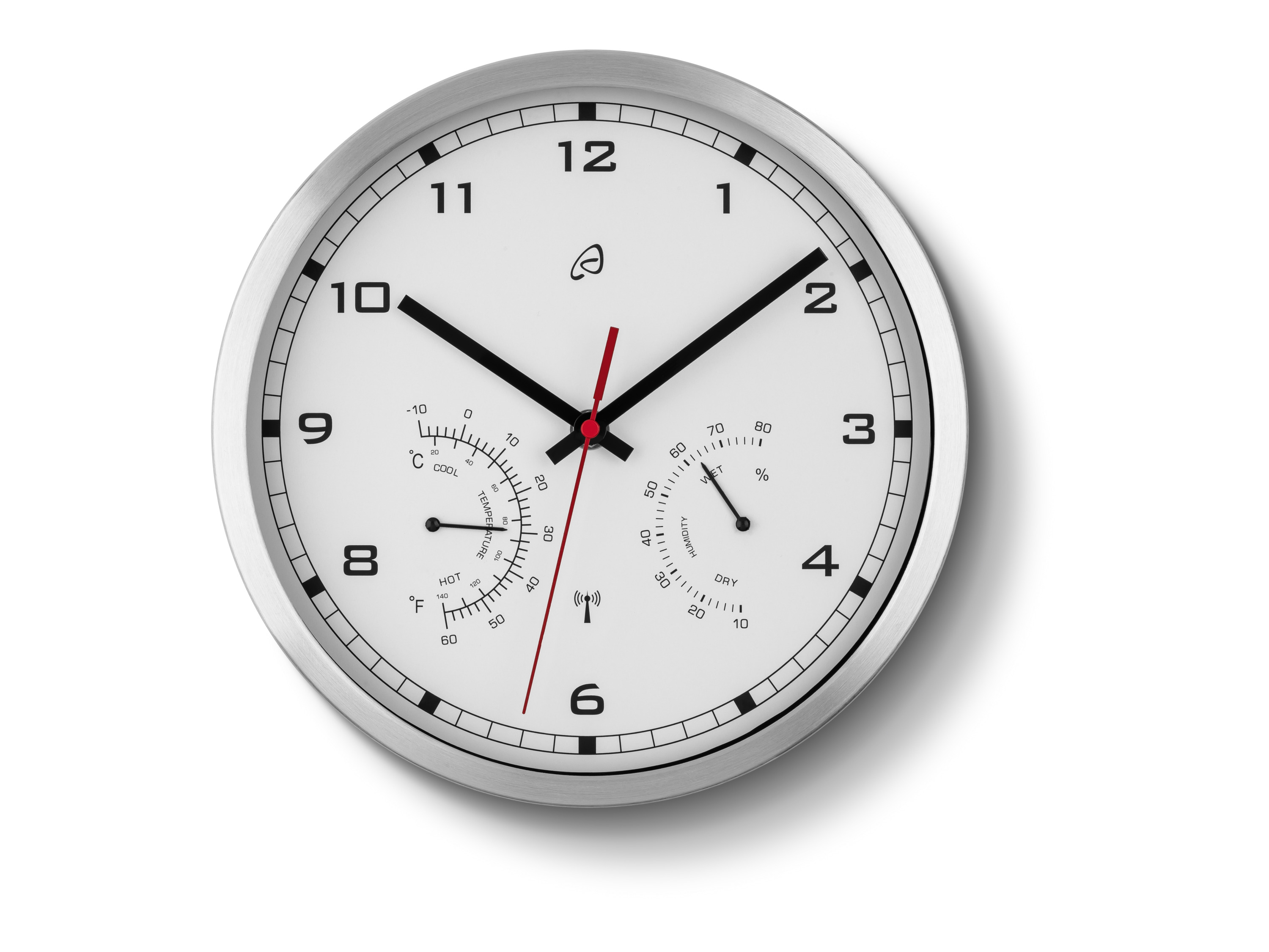 AURIOL Radiogestuurde wandklok (Zilver/wit)