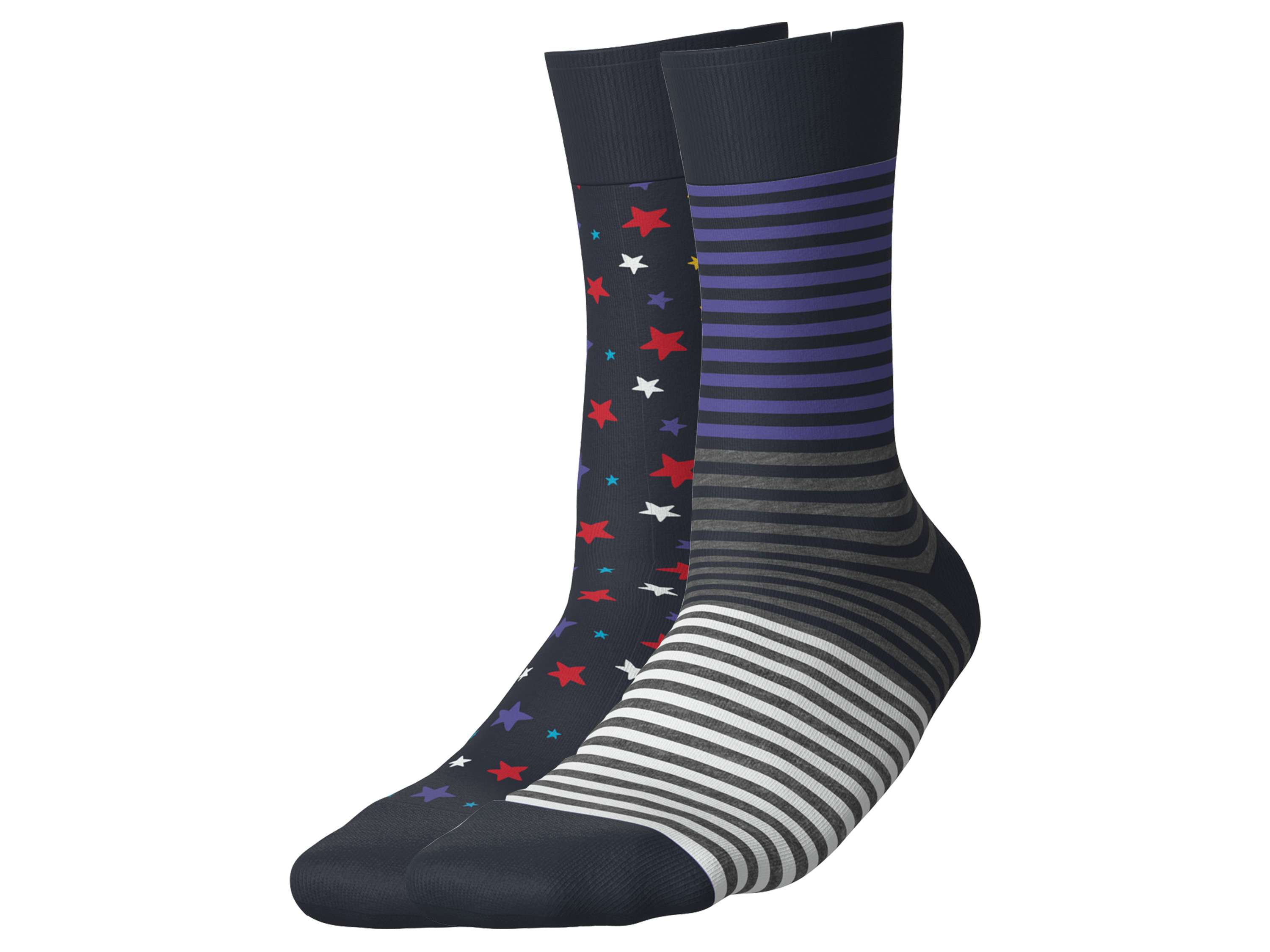esmara 2 Paar sokken (Sterren/strepen, 35-38)