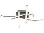 Moderne LED-wandlamp met geborsteld metalen afwerking en verweven verlichte strips